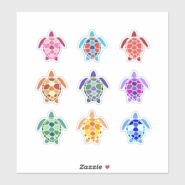 Cute and Colourful Sea Turtles Set (Sheet)
