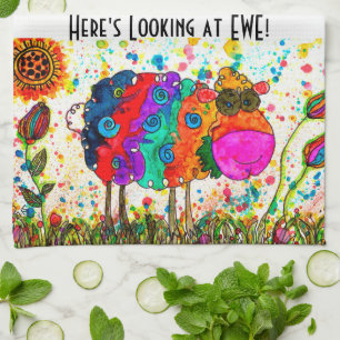 Cute and Colourful Sheep Kitchen Towel
