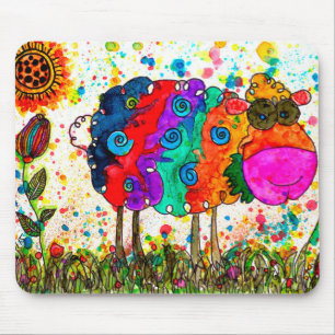 Cute and Colourful Sheep Mousepad