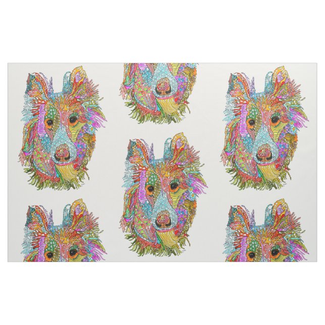 Cute and Colourful Sheltie Fabric (Fat Quarter)