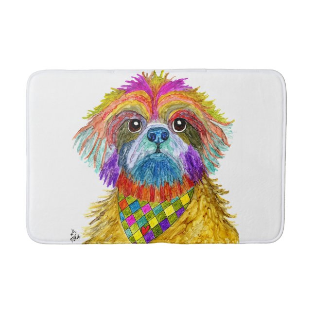 Cute and Colourful Shih Tzu Bath Mat (Front)