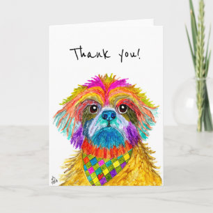 Cute and Colourful Shih Tzu Greeting Card