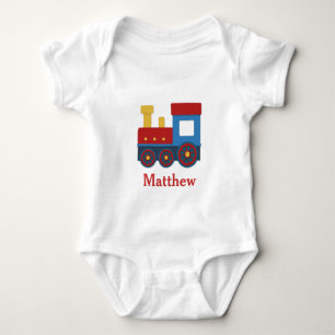 Cute and Colourful Train for Newborn Baby Boy Bodysuit
