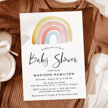 Cute and Colourful Watercolor Rainbow Baby Shower