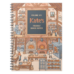 Cute and Cosy Rustic Bread Bakery Recipe Notebook