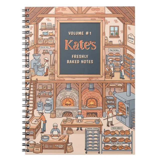Cute and Cosy Rustic Bread Bakery Recipe Notebook (Front)