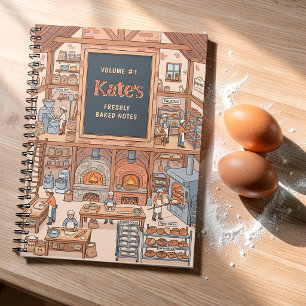 Cute and Cosy Rustic Bread Bakery Recipe Notebook
