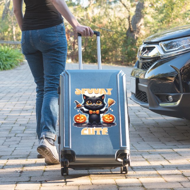 Cute and creepy black cat Classic T-Shirt (Suitcase Insitu)