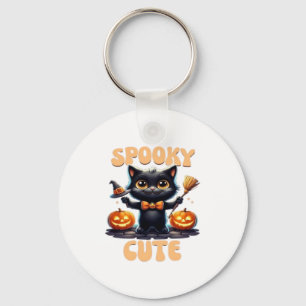 Cute and creepy black cat Classic T-Shirt Key Ring