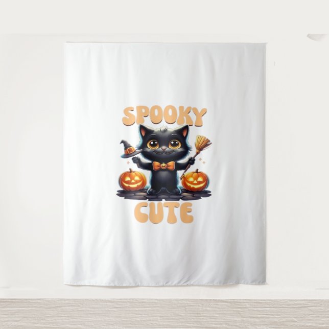Cute and creepy black cat Classic T-Shirt Tapestry (Front)