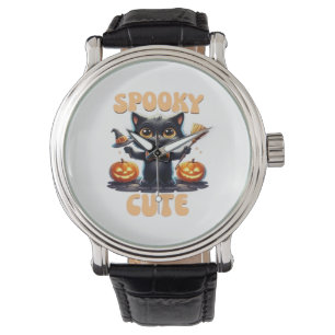 Cute and creepy black cat Classic T-Shirt Watch