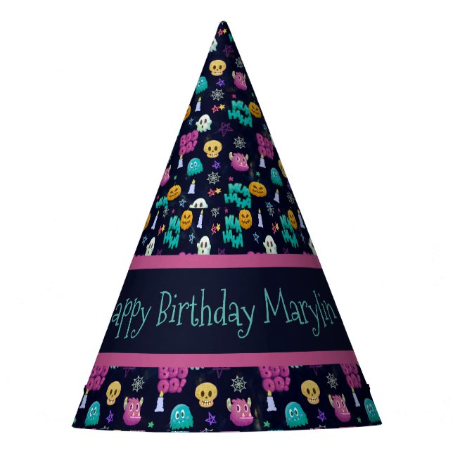 CUTE AND CREEPY HALLOWEEN BIRTHDAY PARTY HAT (Front)