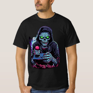 Cute and Creepy Halloween Zombie Gamer Graphic T-Shirt