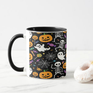 Cute and Creepy Skeletons For Halloween Mug