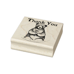 Cute and cuddle winter bear                        rubber stamp