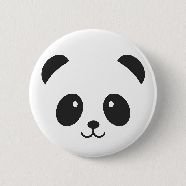Cute and Cuddly Panda Pin Button (Front)