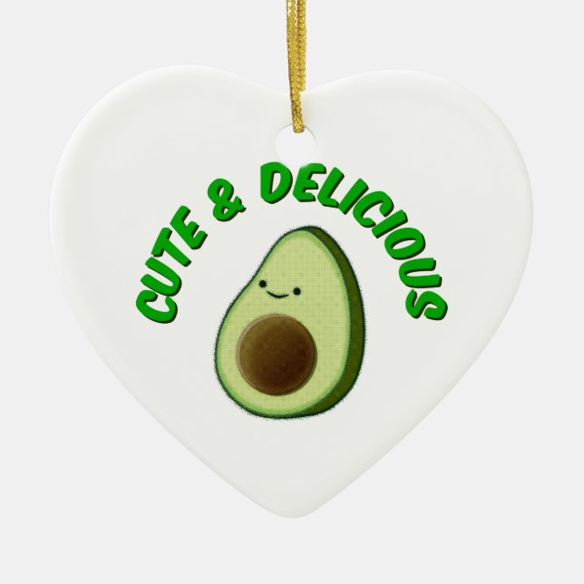 Cute And Delicious Avocado Ceramic Ornament (Front)