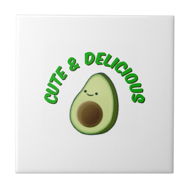 Cute And Delicious Avocado Ceramic Tile (Front)