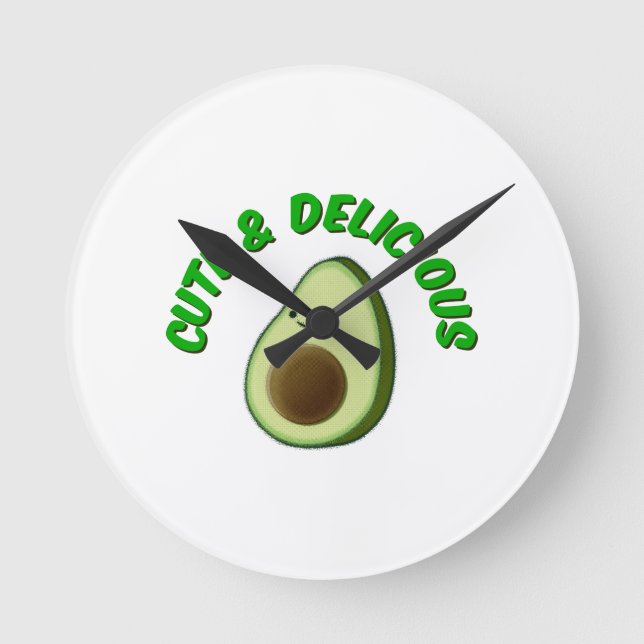 Cute And Delicious Avocado Round Clock (Front)