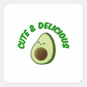 Cute And Delicious Avocado Square Sticker
