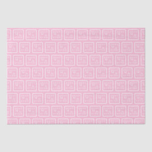 Cute and Elegant "Best Mum Ever" White Heart Pink Tissue Paper
