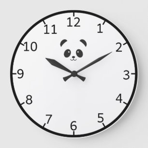 Cute and Elegant Black Panda   Wall Clock