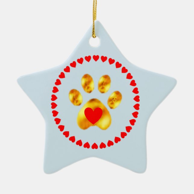 Cute and elegant gold paw ceramic ornament (Front)