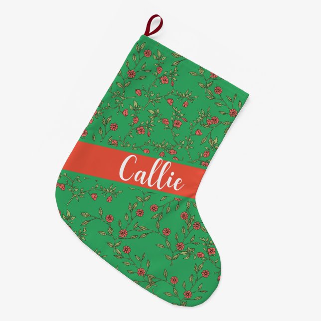 Cute and Elegant  Large Christmas Stocking (Front (Hanging))
