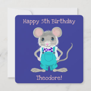 Cute and elegant little mouse custom Birthday Card