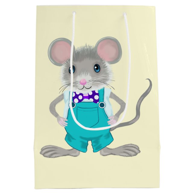 Cute and elegant little mouse medium gift bag (Back)