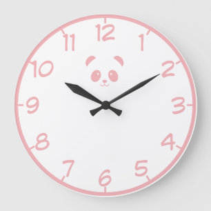 Cute and Elegant Pink Panda Wall Clock