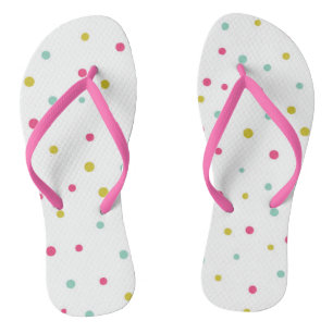 Cute and Festive Colourful Confetti Dots Pattern Thongs