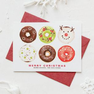 Cute and Festive Donuts Merry Christmas Holiday Card