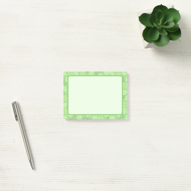 Cute and Floral Green Petal Post It Notes (Office)