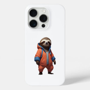 Cute and Friendly Sloth Illustration iPhone 15 Pro Case