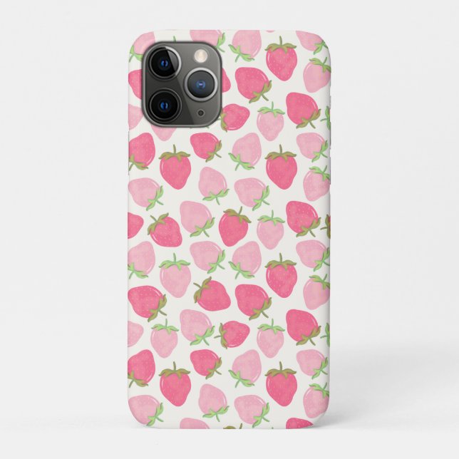 Cute and Fruity Pink Strawberry Case-Mate iPhone Case (Back)