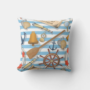 Cute and Full Nautical Collection of Sea Goodies Cushion