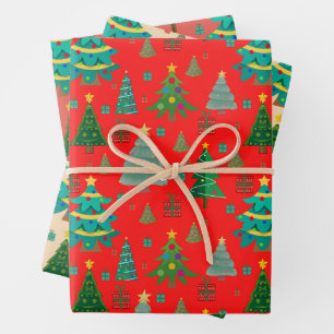 Cute and fun Christmas pattern Wrapping Paper Sheet