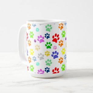 Cute and Fun Colourful Pet Paws Pattern Coffee Mug