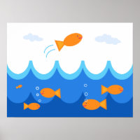 Cute and Fun Flying Fish Illustration
