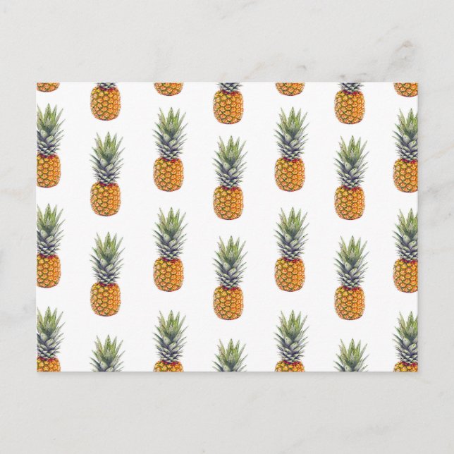 Cute and Fun Pineapple Pattern Design Postcard (Front)