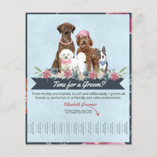 Cute and Fun Puppy Grooming Poster for Dog Groomer Flyer