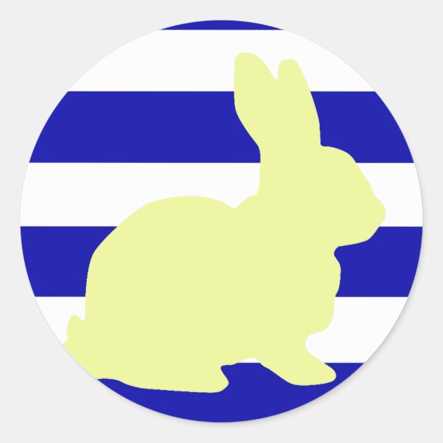 Cute And Funky Bunny Rabbit Stripes Sticker (Front)