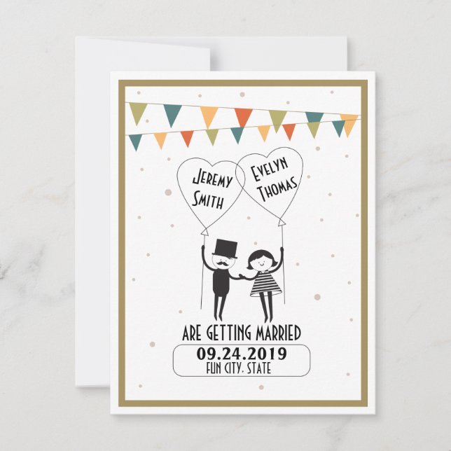 Cute and Funny Alternative Wedding Save the Date Invitation (Front)
