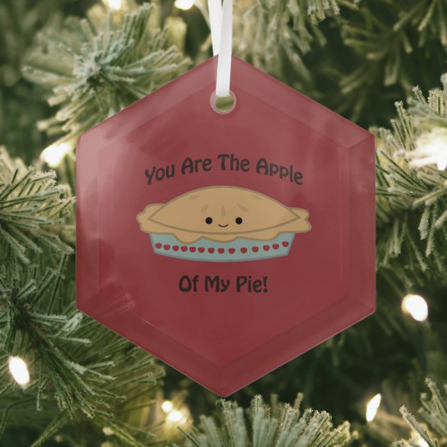 Cute and Funny Apple of My Pie Glass Tree Decoration (Insitu)