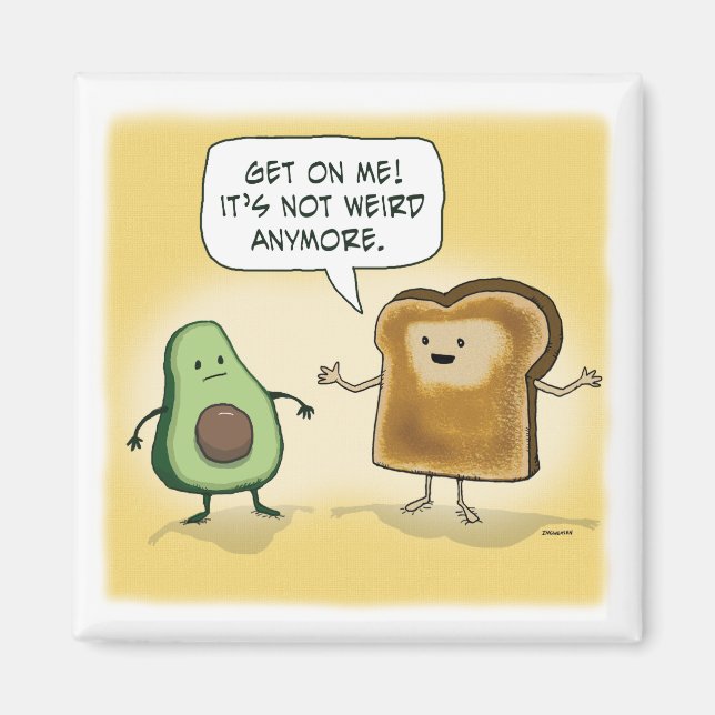 Cute and Funny Avocado Toast Magnet (Front)