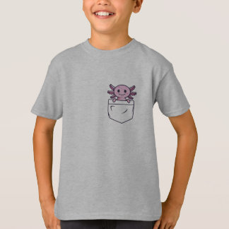 Cute and Funny Axolotl in pocket T-Shirt