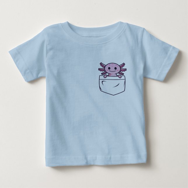 Cute and Funny Axolotl in pocket T-Shirt Classic R (Front)