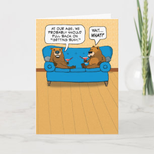 Cute and Funny Beavers Stop Getting Busy Birthday Card