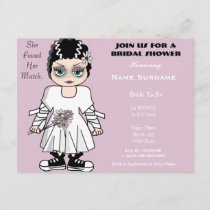 Cute and funny bridal shower invitation postcard